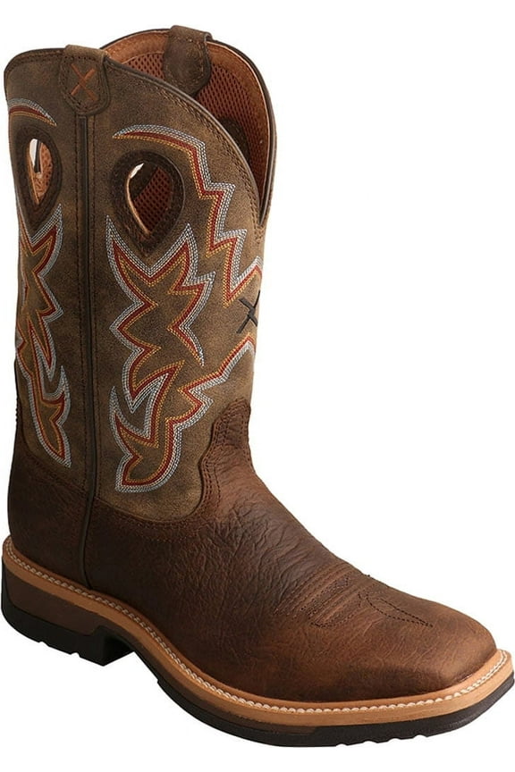 Men's Twisted X MLCW022 Lightweight Cowboy Work Boot Taupe/Bomber Leather 12 2E