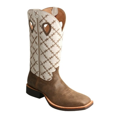 Men's Twisted X MRS0056 Ruff Stock Cowboy Boot Bomber/White Leather 11 D