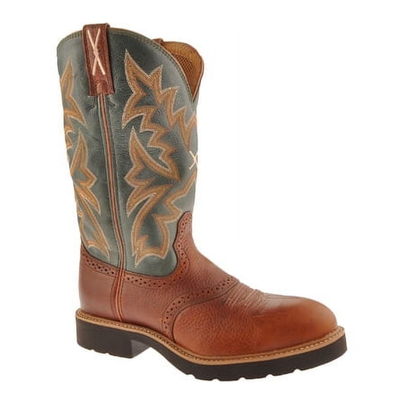 Men's Twisted X MSC0005 Cognac Glazed Pebble/Dark Green Leather 12 D