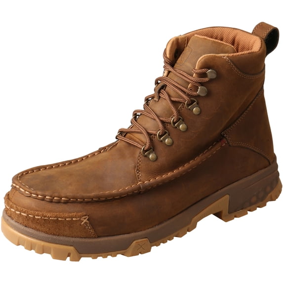 TWISTED X Adult Male CellStretch 6in Distressed Saddle Work Boots, Size: 12, Width: M