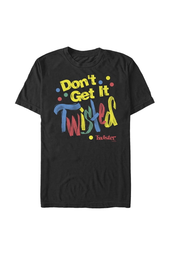 Men's Twister Twisted Dots  Graphic Tee Black Small