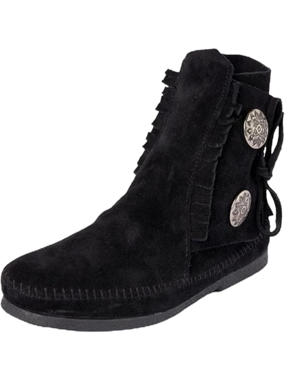 Men's Button Softsole and Hardsole Boot, Black Hardsole, Size 7 M