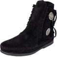 thumbnail image 1 of Minnetonka Men's Button Softsole and Hardsole Boot, Black Hardsole, Size 8 M, 1 of 9