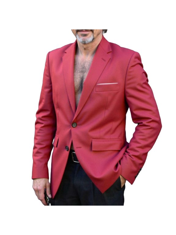 Men's Two Button Lightweight Sport Coat, Slim Fit Suit Dress Jacket Breathable Anti Wrinkle Casual Blazer Jacket for Business Daily Party Prom Big & Tall Size XL-5XL