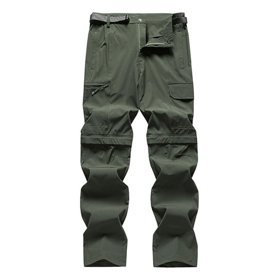 Men's Two Cut Pants Detachable into Shorts, Summer Outdoor Loose Ice Silk Pants, Stretchable, Breathable, Scratch & Resistant