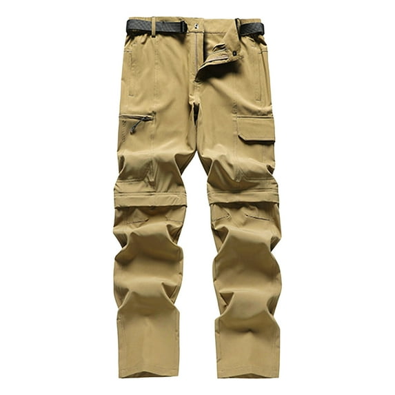Men's Two Cut Pants Detachable into Shorts, Summer Outdoor Loose Ice Silk Pants, Stretchable, Breathable, Scratch & Resistant