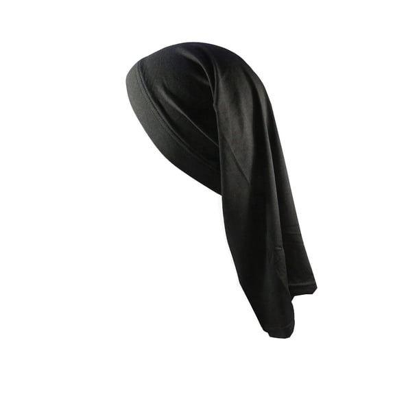 Men's Two End Stretch Night Cap Long Braid Dreadlocks Hair Care Hat Protective Sleep for Locs, A, Black