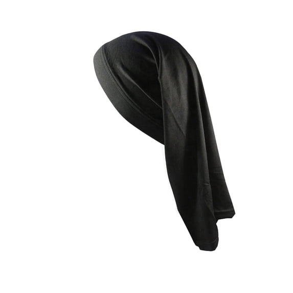 Men's Two End Stretch Night Cap Long Braid Dreadlocks Hair Care Hat Protective Sleep for Locs, A, Black