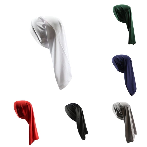 Men's Two End Stretch Night Cap Long Braid Hair Care Cap Dreadlocks Hair Care Cap Plaid Sleep Hat A