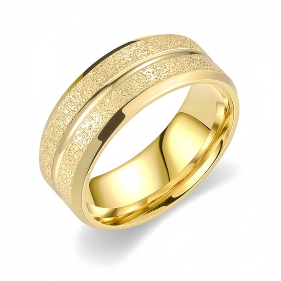Men Women 7.5MM Comfort Fit Titanium Wedding Band Hammered Center Gold Men Women 7.5MM Comfort Fit Titanium Wedding Band Hammered Center Gold