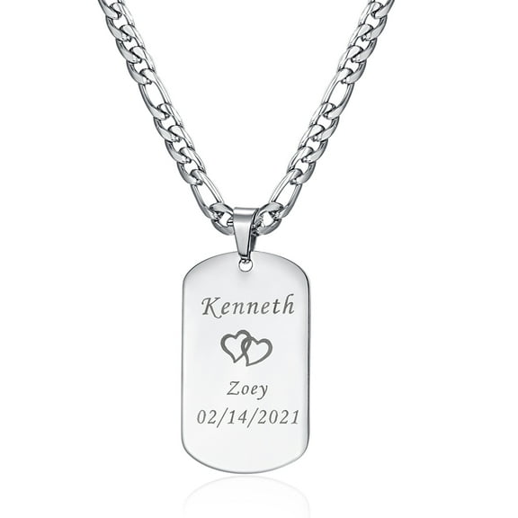 Men's Two Name Custom Necklace Personalized Stainless Steel Custom Necklace for men, Personalized Jewelry Gift for Dad, Boyfriend, Brother