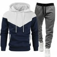 thumbnail image 1 of Men's Two Piece Hooded Sweatshirt and Jogger Pants Set Long Sleeve Pullover Hoodie with Drawstring and Elastic Waistband Trousers, 1 of 5