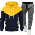 thumbnail image 1 of Men's Two Piece Hooded Sweatshirt and Jogger Pants Set Long Sleeve Pullover Hoodie with Drawstring and Elastic Waistband Trousers, 1 of 3