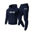 thumbnail image 1 of Men's Two Piece Hoodie and Sweatpants Set Casual Pullover Hooded Sweatshirt and Jogger Pants Outfit with Printed Lettering Design, 1 of 3