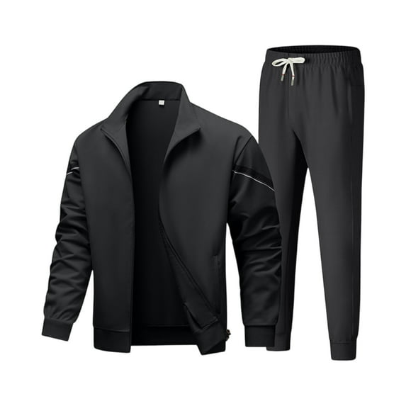 Men’s Two Piece Tracksuit Set with Zipper Jacket and Drawstring Pants Athletic Full Sleeve Top and Bottom Sportswear Outfit