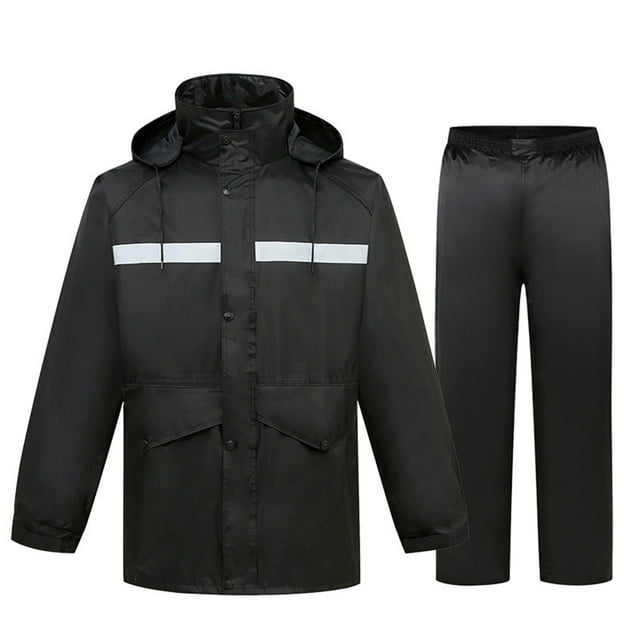 Men's Two Tier Rain Suits Rain Jacket with Pants High Visibility