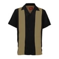 thumbnail image 1 of Men's Two Tone Bowling Casual Dress Shirt (Mocha / Black, 3XL), 1 of 2