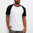 thumbnail image 1 of Men's Two-Tone Color Block Pullover Short Sleeve Shirt for Casual Wear and Light Fitness, 1 of 9