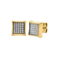 thumbnail image 1 of Men's Two-Tone Yellow IP CZ Stainless Steel Stud Earrings, 1 of 4