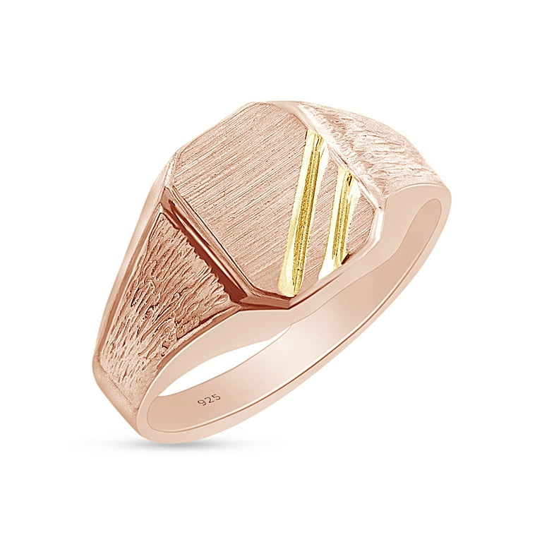 Sterling silver rose plated signet ring Sterling silver rose plated signet ring