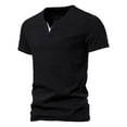 thumbnail image 1 of Men's Two V Neck Solid Color Short Sleeve T-Shirt - Casual Sports Top, Polyester, Unisex Fashion Design, All Seasons, 1 of 8