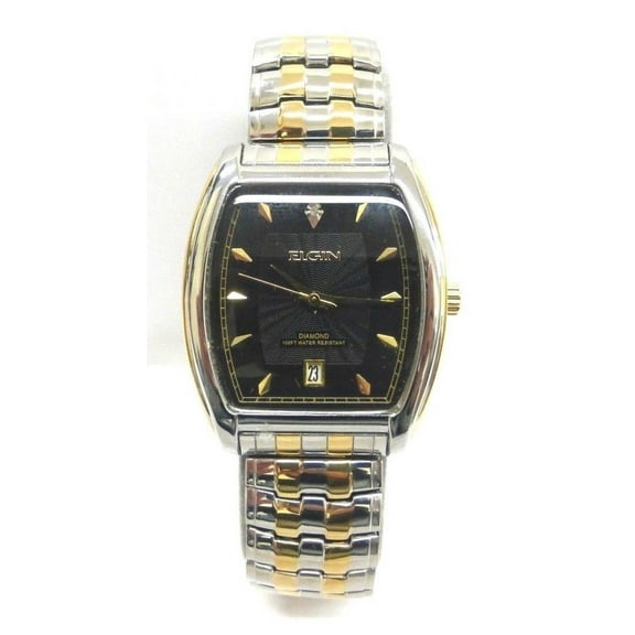 Men's Two-tone expansion Black Dial FG109 Genuine Diamond