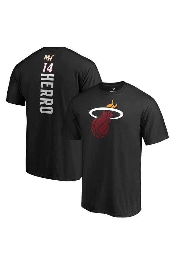 Men's Tyler Herro Black Miami Heat Playmaker Name & Number T-Shirt