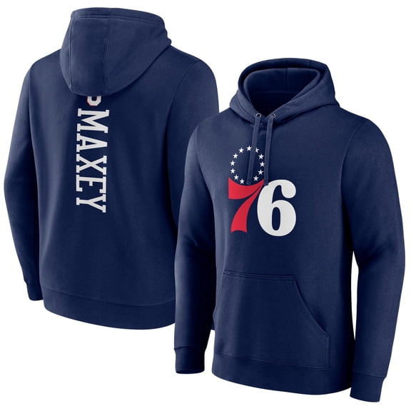 Men's Tyrese Maxey Navy Philadelphia 76ers Playmaker Pullover Hoodie