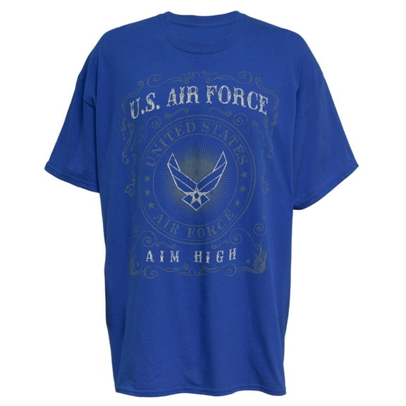 Men's U.S. Air Force "Aim High" Graphic Print T-Shirt in Blue - 2XL
