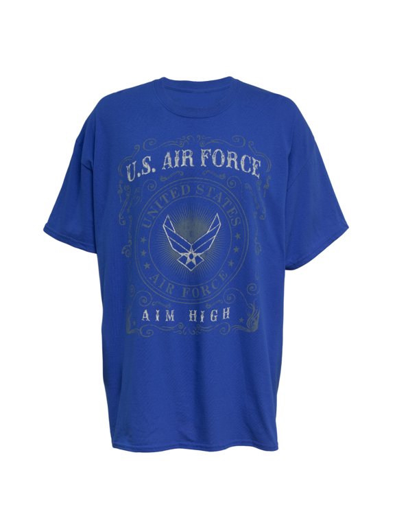 Men's U.S. Air Force "Aim High" Graphic Print T-Shirt in Blue - 2XL