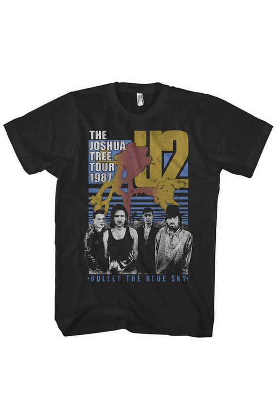 Men's U2 Bullet The Blue Sky T-shirt X-Large Black