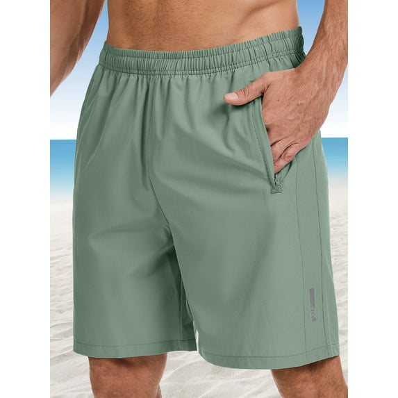 Men's UPF 50+ 7" Inseam Hiking Shorts with 27 Zipper Pockets Water Resistant Quick Dry Lightweight for Outdoor Fishing
