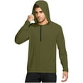 thumbnail image 1 of Men's UPF 50+ Fishing & Running Hoodie – Lightweight Athletic Sun Shirt with Half-Zip, Thumbholes & Quick-Dry Fabric for Hiking, UV Protection Rash Guard, 1 of 5