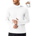 thumbnail image 1 of Men's UPF 50+ Hooded Rash Guard – Quick-Dry Long Sleeve Sun Protection Shirt with Thumbholes for Fishing, Hiking, Running & Water Sports, 1 of 8