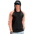 thumbnail image 1 of Men's UPF 50+ Hooded Sun Shirt, Lightweight Long Sleeve Fishing Shirt with Hood, Quick-Dry Rash Guard Sun Protective Shirt for Hiking, Beach, and Outdoor Activities Black L, 1 of 6