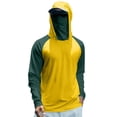thumbnail image 1 of Men's UPF 50+ Hooded Sun Shirt, Lightweight Long Sleeve Fishing Shirt with Hood, Quick-Dry Rash Guard Sun Protective Shirt for Hiking, Beach, and Outdoor Activities Green M, 1 of 4