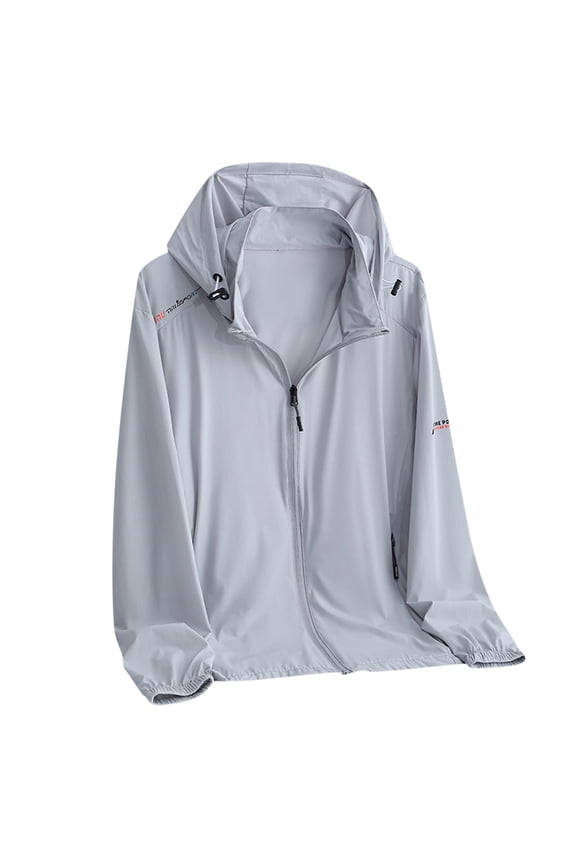 Men's UPF 50+ Ice-Tech Hoodie Jacket – Lightweight Summer Sun Protection Shirt with Full-Zip Design