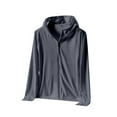 thumbnail image 1 of Men's UPF 50+ Light Jacket Sun Protection Hooded SPF UV Jacket Hiking Fishing Shirt Long Sleeve Full Zip, 1 of 7