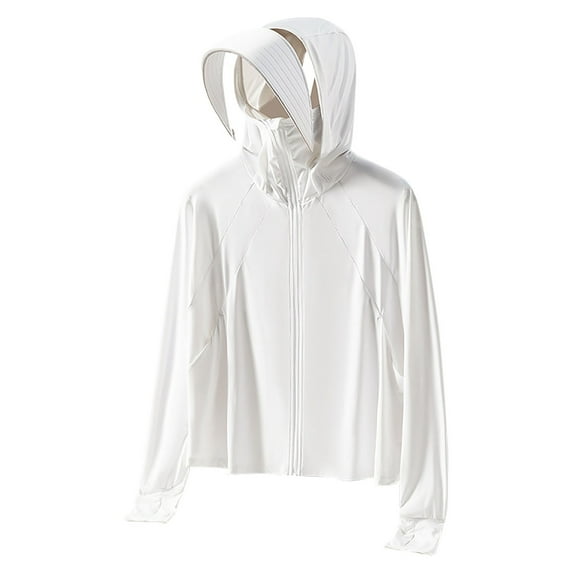 Men's UPF 50+ Light Jacket Sun Protection Hooded SPF UV Jacket Hiking Fishing Shirt Long Sleeve Full Zip