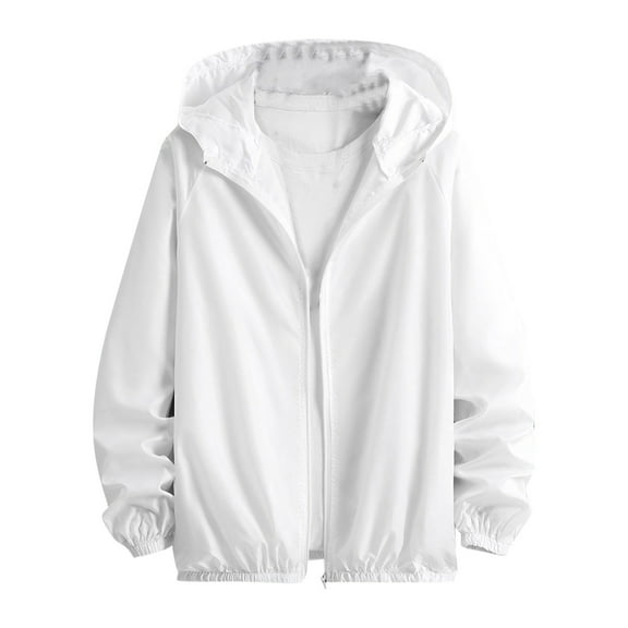 Men's UPF 50+ Lightweight Sun Protection Jacket with Hood - Long Sleeve Breathable Rash Guard for Outdoor Activities