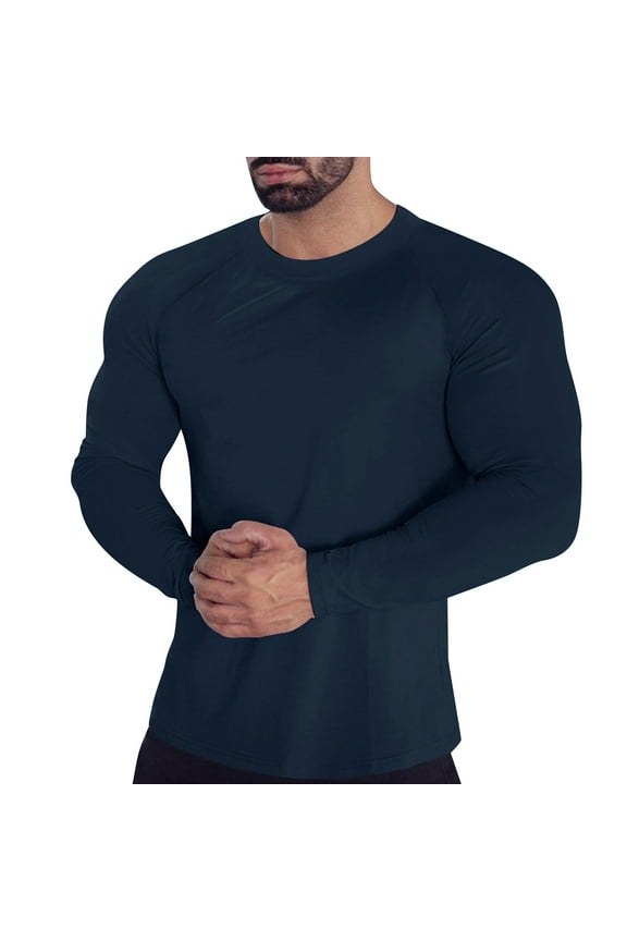 Men's UPF 50+ Long Sleeve Compression Shirts, Water Sports Rash Guard Base Layer, Athletic Workout Shirt