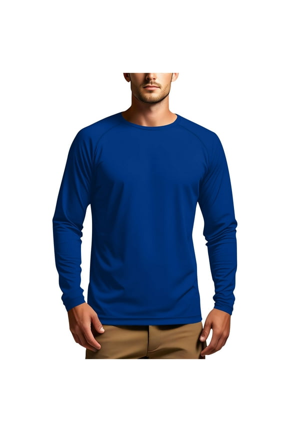 Men's UPF 50+ Long Sleeve Fishing & Workout Tops – Sun Protection Rash Guard Shirt