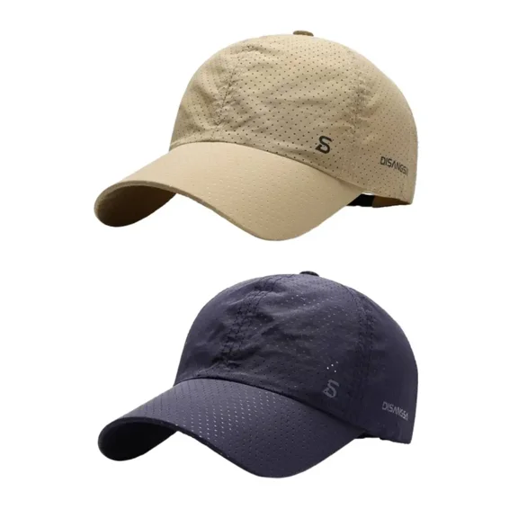Men's UPF 50+ Mesh Breathable Quick-Drying Baseball Caps (2-Pack) | UV-Resistant Sports Hats | Men's Summer Casual Sun Protection Hats for Running, Hiking, Golf, Fishing, and Mountaineering