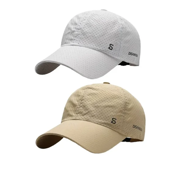 Men's UPF 50+ Mesh Breathable Quick-Drying Baseball Caps (2-Pack) | UV-Resistant Sports Hats | Men's Summer Casual Sun Protection Hats for Running, Hiking, Golf, Fishing, and Mountaineering