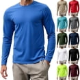 thumbnail image 1 of Men's UPF 50+ Rash Guard Long Sleeve Sun Shirt Quick Dry | Breathable Mesh, Moisture Wicking, 4-Way Stretch, Swimming Fishing Surfing Water Sport Blue, 1 of 9