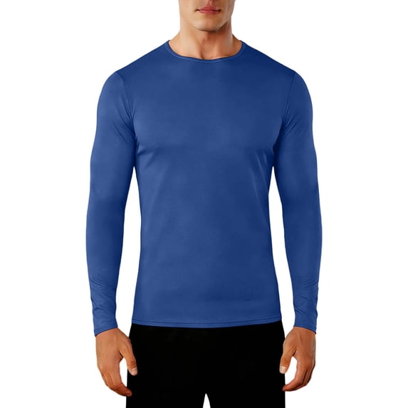 Men's UPF 50+ Rash Guard UV Protection Long Sleeve Athletic Shirts Summer Hiking Workout Running Sun Tee Tops