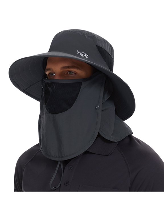 Mens UPF 50+ Sun Hat with Face Cover & Neck Flap FH09