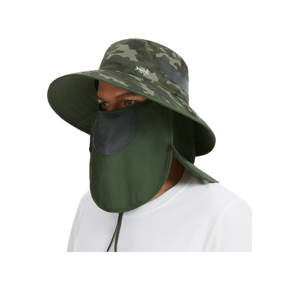 Men’s UPF 50  Sun Hat with Face Cover & Neck Flap FH09