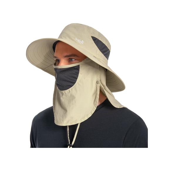 Mens UPF 50+ Sun Hat with Face Cover & Neck Flap FH09