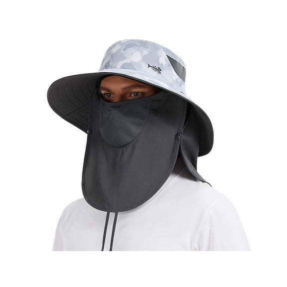 Mens UPF 50+ Sun Hat with Face Cover & Neck Flap FH09
